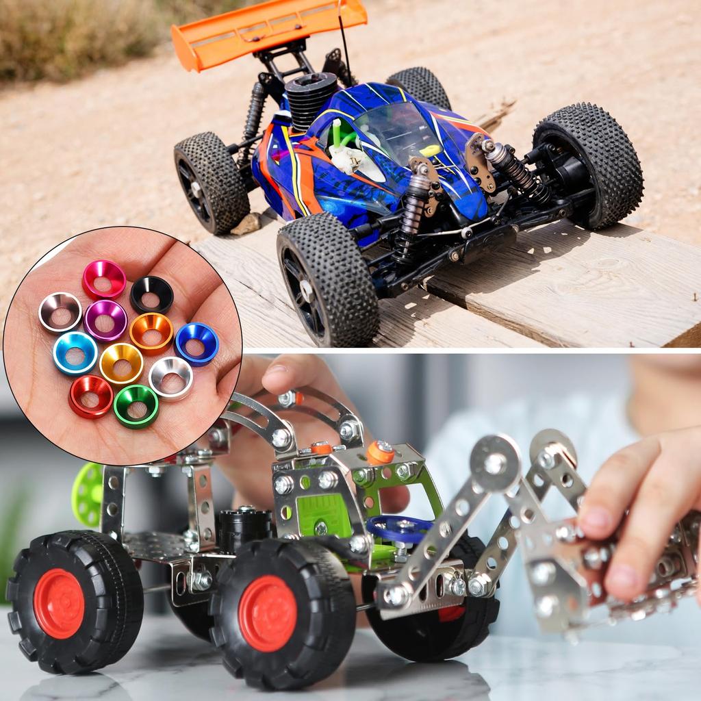 uxcell Шайба М4 Конусная Чашечная Зенковочная Шайба Диаметр отверстия 4,1 мм/0,16 Алюминиевая Прокладка Чашечная Шайба для RC/FPV/ПК/Дрона/Машинный Аксессуар