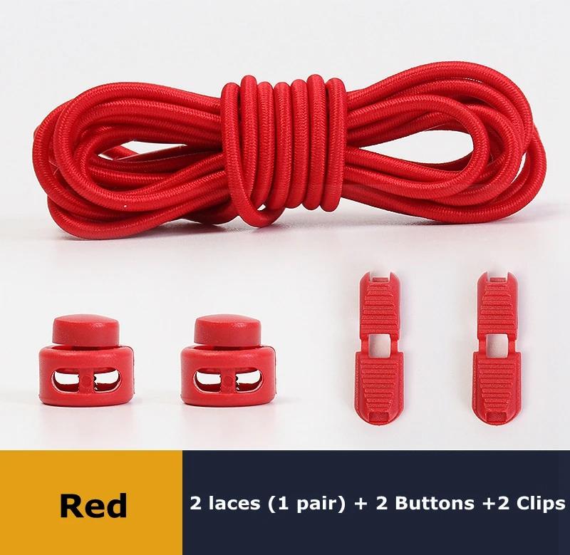 Шнурки без завязывания, подходящие для любой обуви, круглые эластичные шнурки с пружинным замком, быстро надеваются за 1 секунду, шнурки для хайкинга, спорта, ленивые шнурки