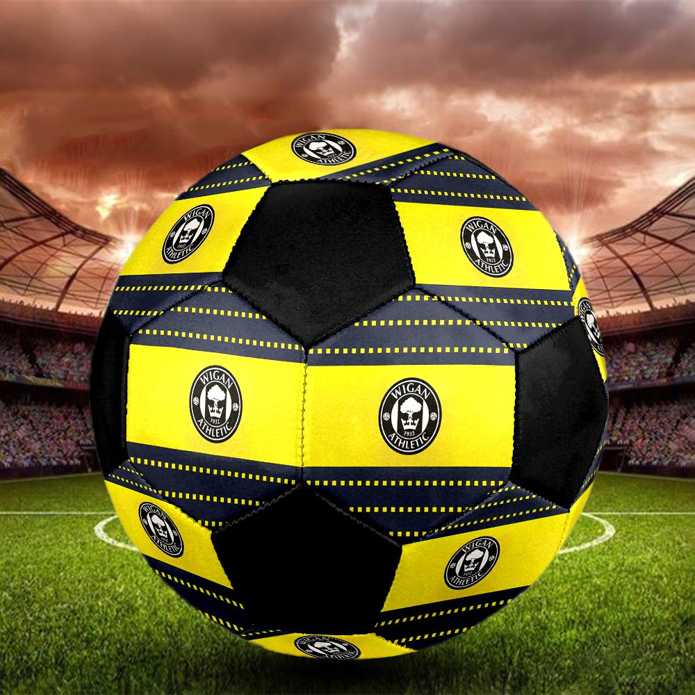 SIZE 5 Wigan Athletic FC Soccer Ball Colorful All Ages Machine Stitched PVC Competition Ready Durable High-Bounce