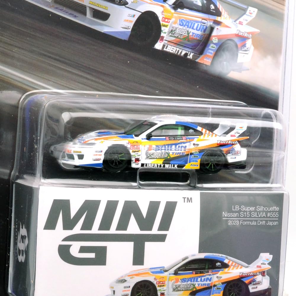 Масштаб MINI GT NISSAN SILHOUETTE S15 SILVIA 2023 FORMULA DRIFT JAPAN Nissan Silvia Silhouette 2023 Formula Drift Japan Упаковка-блистер 164 LB-SUPER