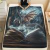 Glowing Books  Print Flannel Blanket, High quality Comfortable for All Seasons, Home Decor, Warmth and Comfort