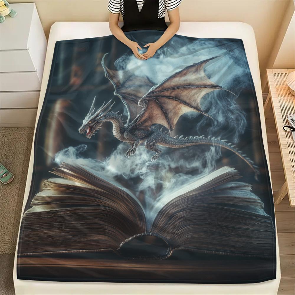 Glowing Books Print Flannel Blanket, High quality Comfortable for All Seasons, Home Decor, Warmth and Comfort