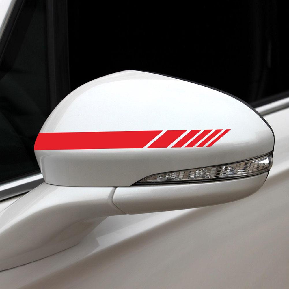 Car Sticker Sporty Racing Stripe Side Body Hood Rearview Mirror Decor Set Auto Stickers