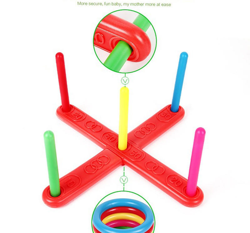 Hoop Ring Plastic Rings Toss Quoits Garden Game Pool Toy Outdoor Fun Set
