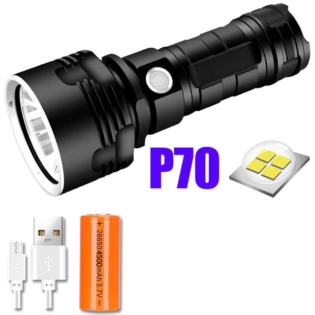 L2 P70 Powerful LED Flashlight USB Rechargeable Tactical Torch 26650 Battery Waterproof Camping Lantern Outdoor Emergency Lamp