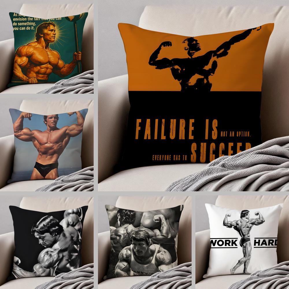 inspirational AArnold Schwarzenegger Cushion Cover Throw Pillow Cover Hidden Button Durable Polyester Chair Cushion