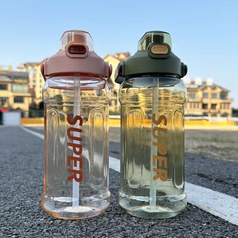 1.3L 1.5L 2L спортивный чайник с соломинкой градуированная фитнес питьевая бутылка для отдыха на открытом воздухе