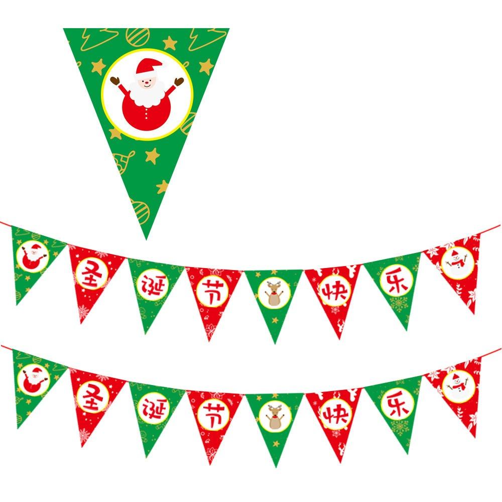 Рождественский бумажный баннер мультфильм Санта-Клаус снеговик рождественский подвесной орнамент баннер домашнее рождественское украшение флаг принадлежности новый год