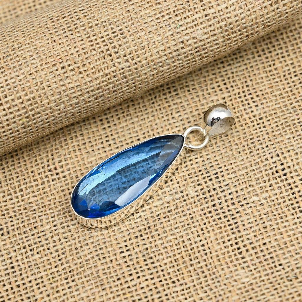 Красивый танзанит, ювелирные изделия ручной работы из стерлингового серебра 925 пробы, прекрасный кулон для нее