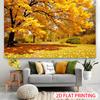 2D plane, 1 piece of autumn golden maple tree background banner, suitable for weddings and other events