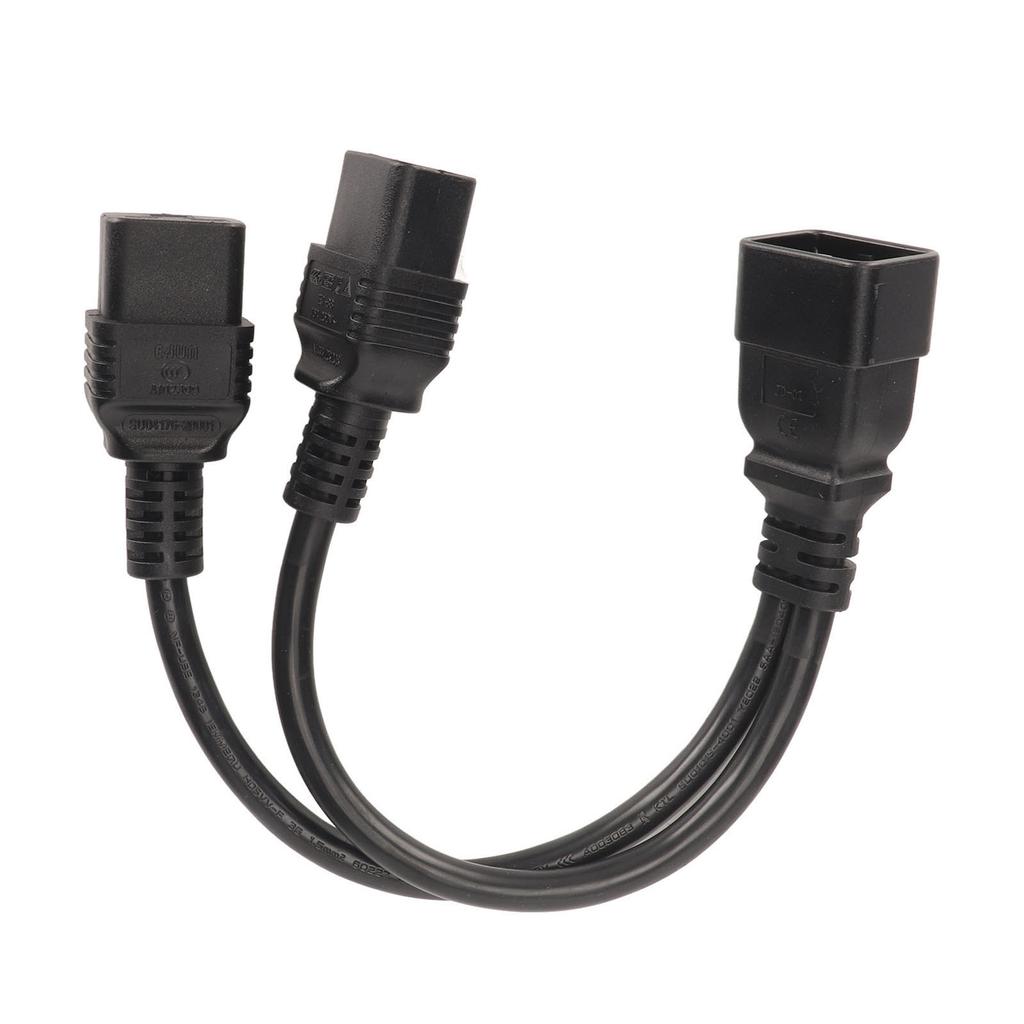 Dual IEC320 C19 To C20 Cord Female To Male Universal Y Splitter Power Cable for Desk Lamp LCD Monitor 12.6in