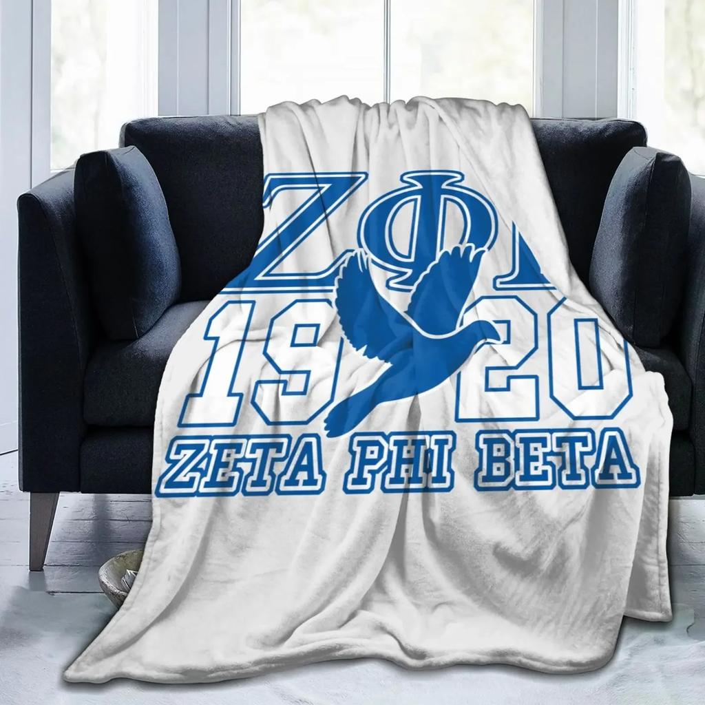 3D Print Zeta ZPB Phi Beta Blanket Soft Sofa Cover Throw Blanket Fleece Tapestry Warm Bed Blankets for Bedroom Couch