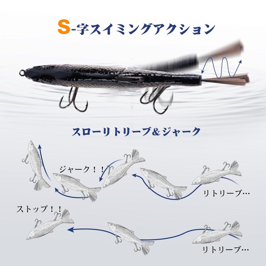 GOTURE Articulated Fishing Lures with Hair Special Color Natural Camouflage Set for Freshwater and Saltwater Lifelike Bass Long Casting Precision