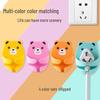 Bear-Shaped Plug Hook: No-Punch Cartoon Bear for Kitchen & Home Socket Storage