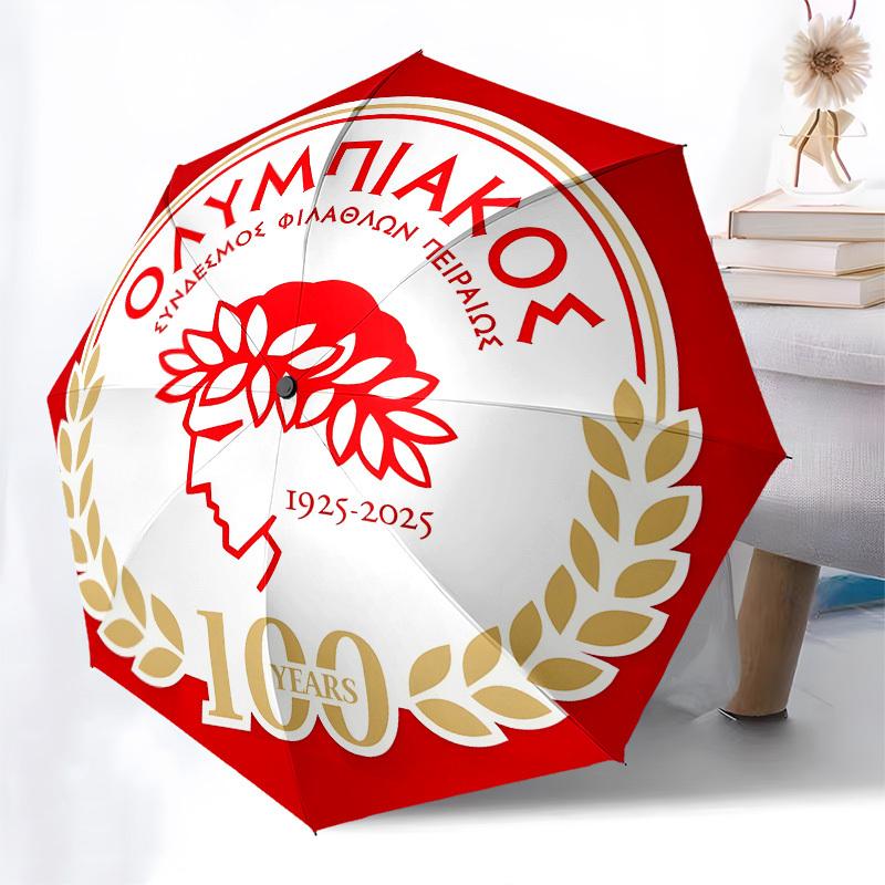 Olympiacos, Anniversary Automatic Opening and Closing, 8 rib Structure Portable Umbrella, Suitable for Men and Women in All Seasons Perfect