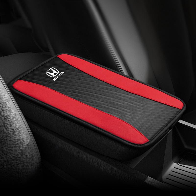 dnbn1 Car Armrest Cushion Storage Box Cover Pad Mat For Honda Mugen Power Civic Accords CRV Hrv Jazz CBR VTEC VFR Auto Accessories