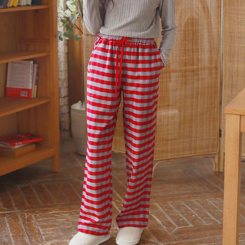 Red Grid Women's Home Sleeper Pants