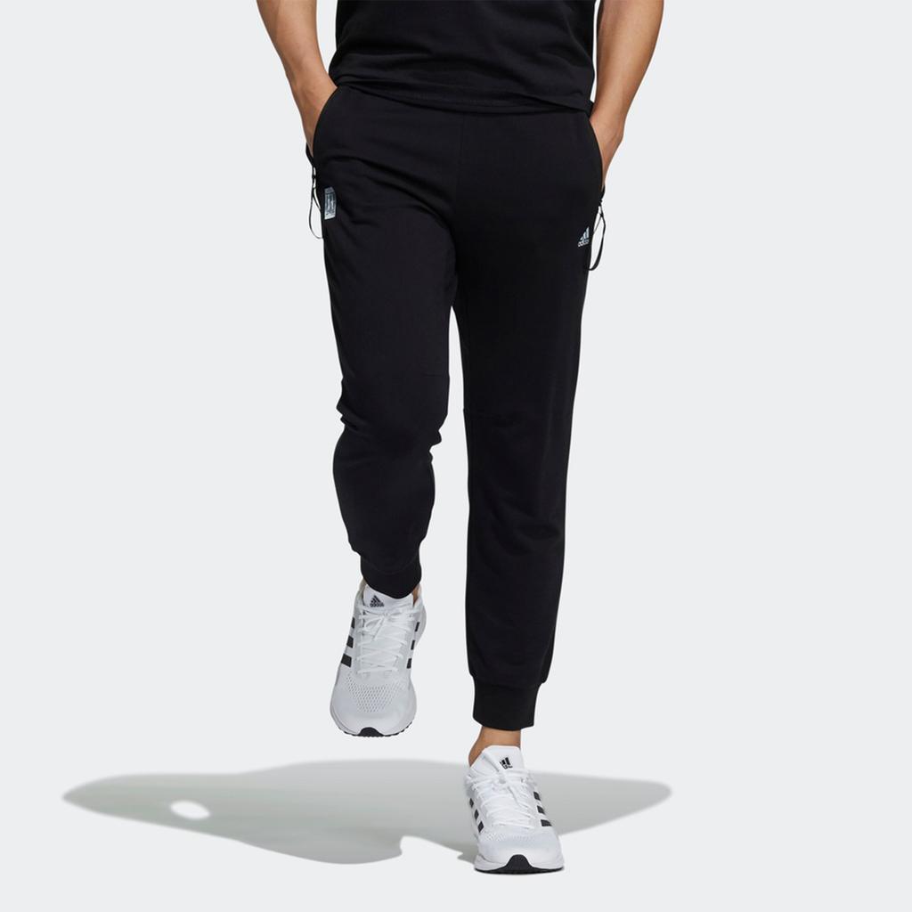 adidas Серия Wuji, однотонные тонкие дышащие конические вязаные джоггеры со средней посадкой, мужские брюки черного цвета GP0860