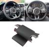 Black-red Perforated Leather Cover For VW Golf 7 GTI Golf R MK7 Polo Scirocco 2015 2016 Hand Sewing Steering Wheel Cover