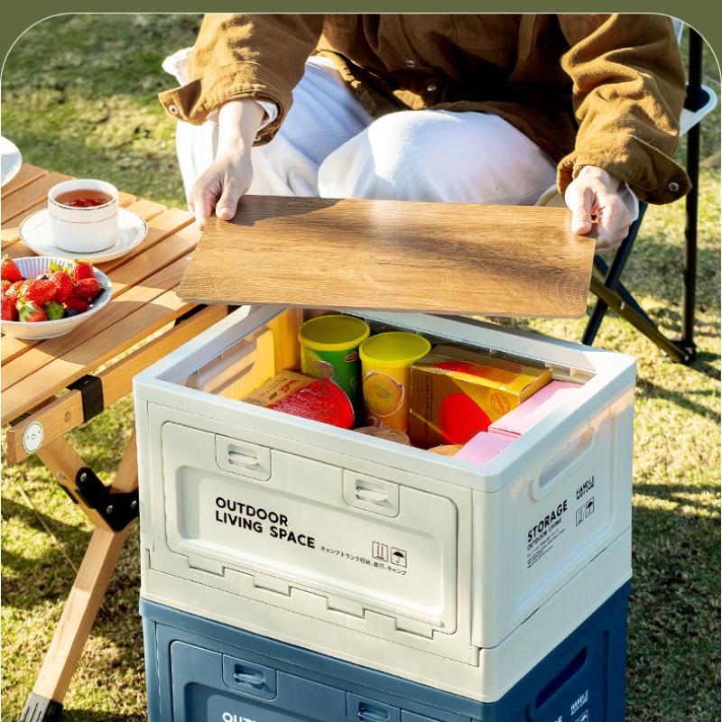Ящик для хранения на открытом воздухе для кемпинга Складной ящик для хранения в автомобиле Ящик для еды Сумка для хранения на открытом воздухе для путешествий Кемпинговое снаряжение Хранение посуды