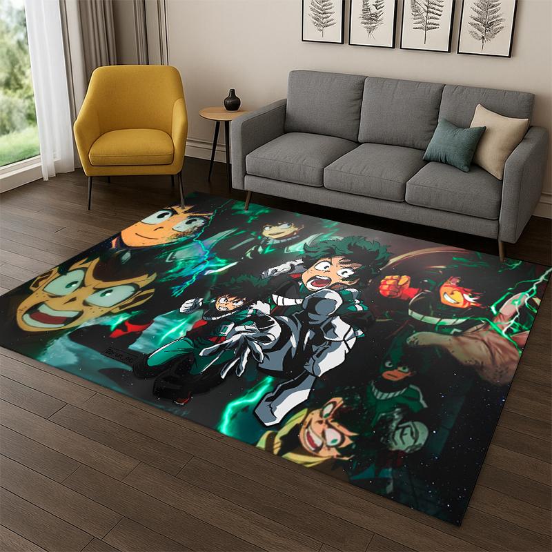 My Hero Academia Deku Bakugou Cartoon Anime Carpet Rug for Bedroom Living Room Sofa Doormat Home Decor,Kid Area Rug Non-slip