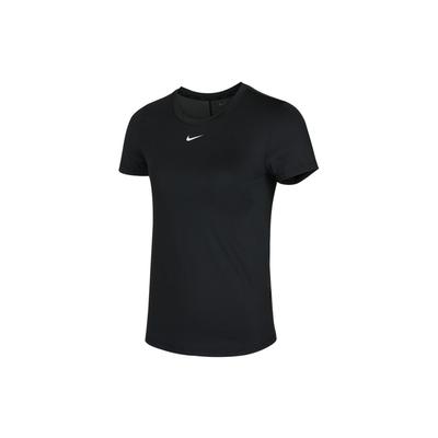 Dri-Fit One Однотонная быстросохнущая спортивная футболка с принтом и коротким рукавом, женские топы, черные DD0627-010