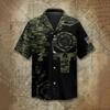 Summer new Hawaiian shirt men's digital printing short sleeve source factory one piece is versatile