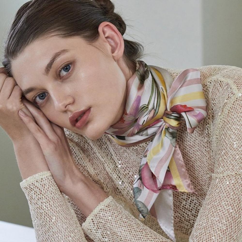 Ana Maison Garden Silk Long Petit Scarf Pml 1404