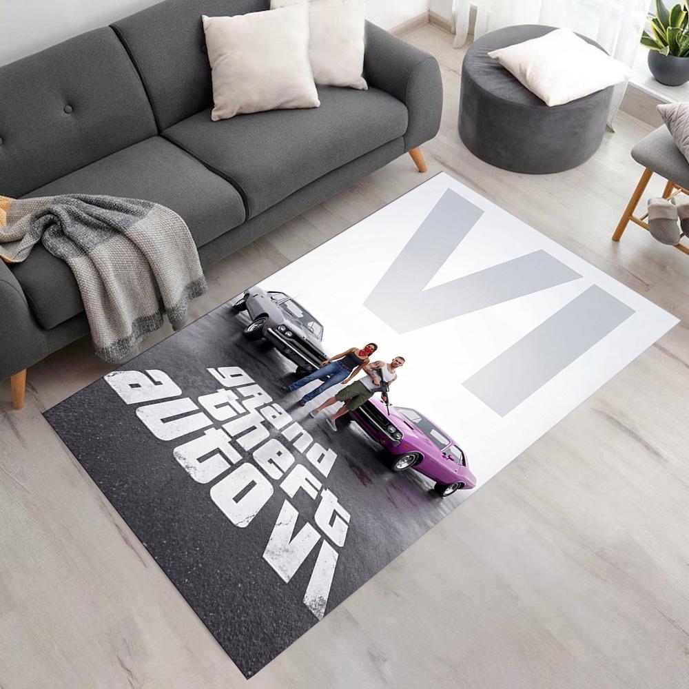 Grand Theft Auto Carpet Perfect for Bedrooms Dining Room Decorate room Foyer Anti-slip Rug Anime Office Decor Birthday Christmas Gift