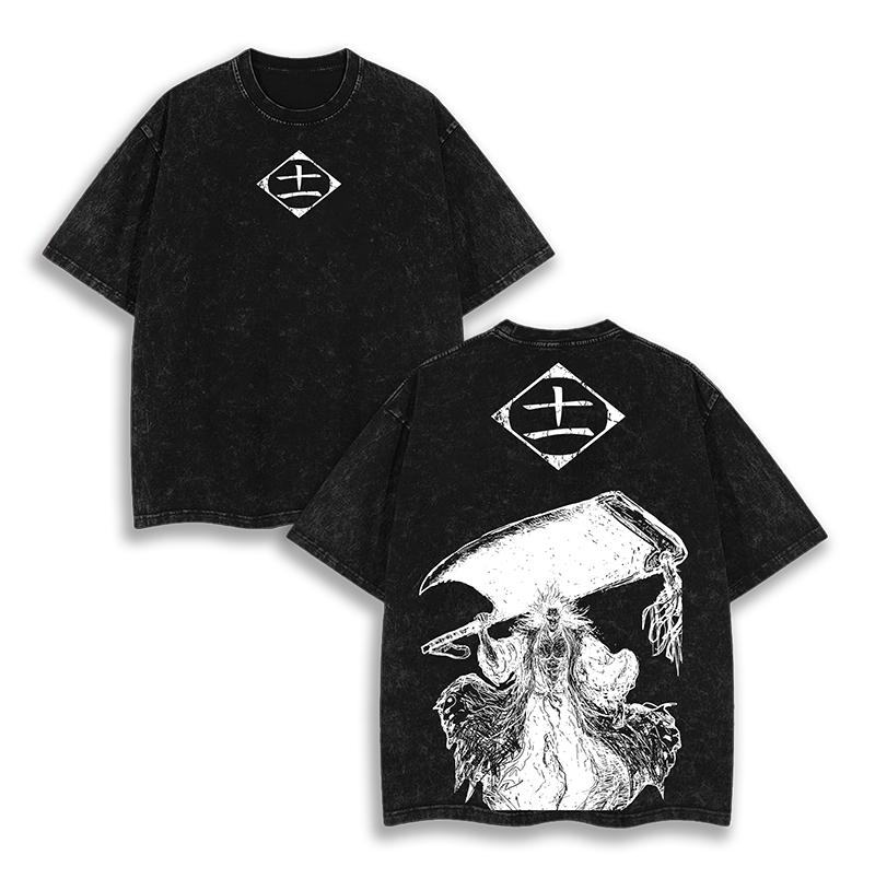 2026 Hot Sale Bleach Washed T-Shirt Oversized Anime Manga Street Y2k T-shirts Men Women Heavy Cotton Short Sleeves Female Male Loose Clothing Top