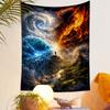 Four Elements Water Fire Earth Air Mountain Spiritual Printed Tapestry for Living Room Dorm Decor