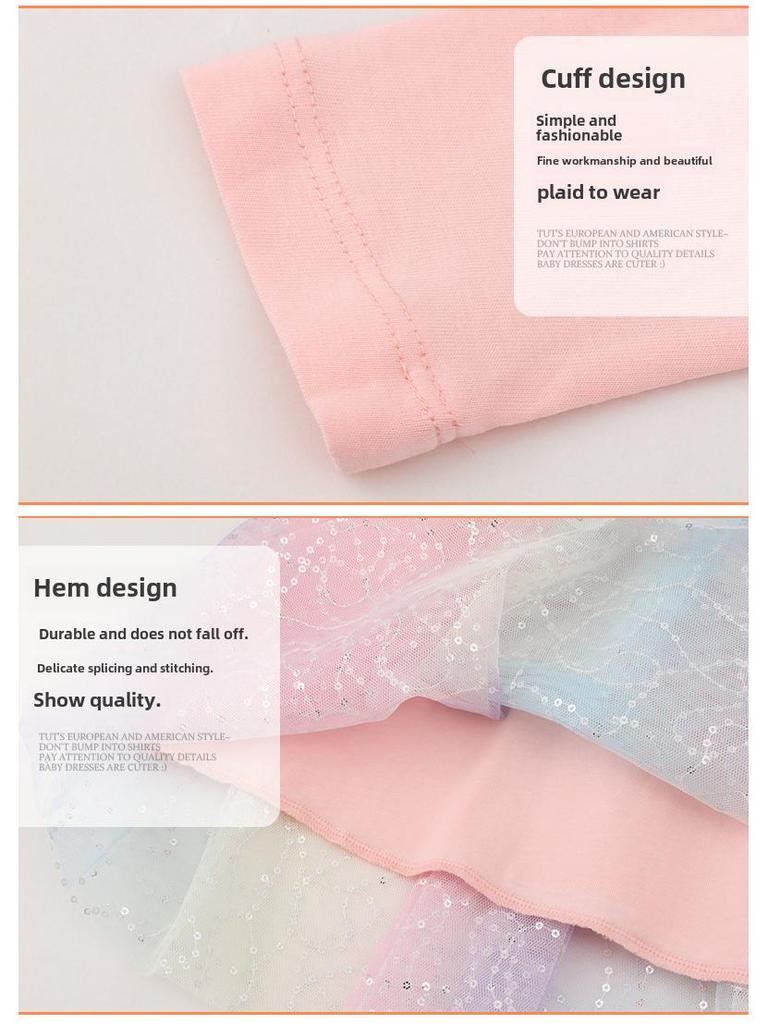 Платье принцессы из сетки с длинными рукавами для девочек, осень 2024 г., для детей младшего и среднего возраста