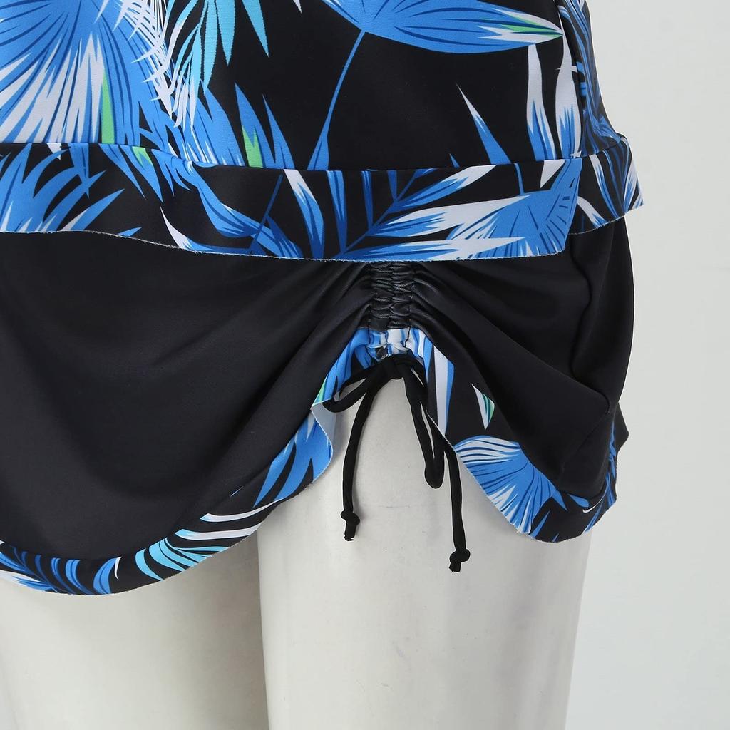 Женский купальник с принтом и разделенным плоским углом, большой купальник, купальный костюм