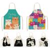Хороший мультяшный фартук с кошкой-бесплатный фартук, фартук для шкафчика, аксессуары для выпечки, аксессуары для кофе, кухонный фартук