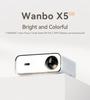 ЖК-проектор Wanbo X5, 1080P, 1100 ANSI люмен, автоматическая коррекция трапецеидальных искажений, двухдиапазонный Wi-Fi 6, 1 ГБ/16 ГБ, Bluetooth 5.0