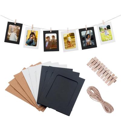 10 шт. 3/4/5/6 дюймов DIY креативный настенный фотоальбом рамка из крафт-бумаги с веревочным зажимом домашний декор