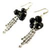 [F5142] - 'Mineralia' Earrings Black White