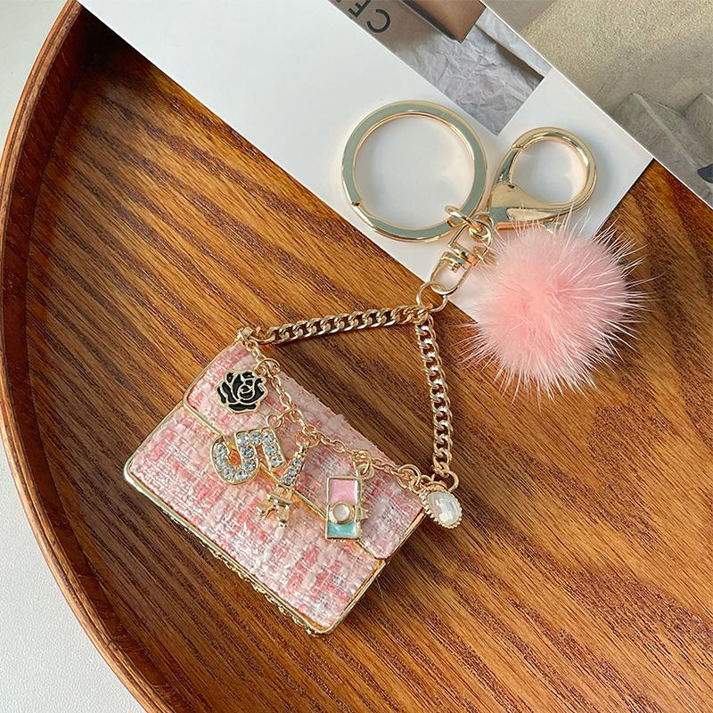 Металлический Брелок для Сумки Люкс Форма Сумки из Кожи Женский Высококачественный Шарм Декорация Поддерживает Печать Леопардовая Кожаная Сумка