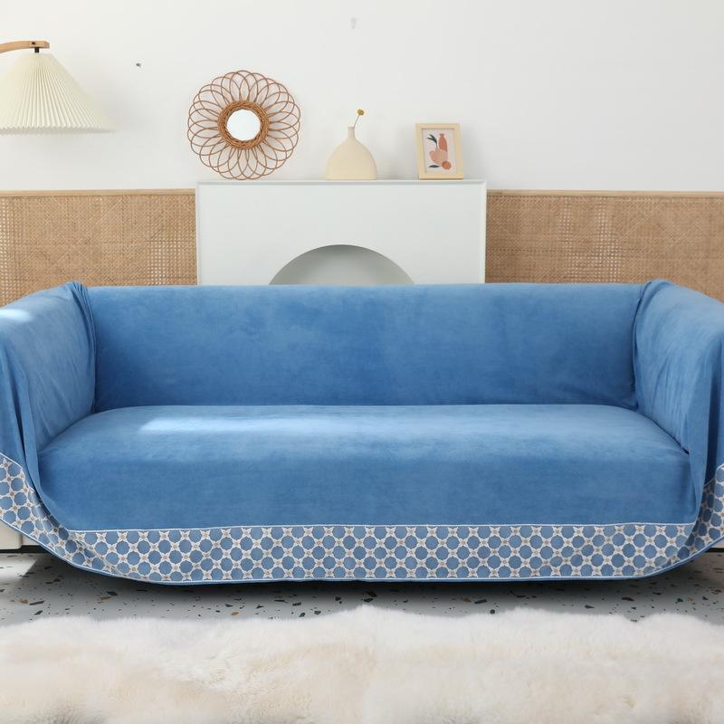 Solid Color Waterproof Blanket Single Full Cover Chenille Sofa Cover Dust Anti-cat Scratch Protection Cover Sofa Blanket Carpet