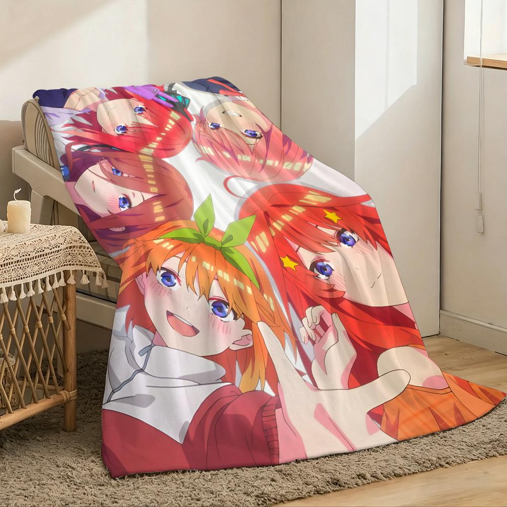 Легкое одеяло-плед The Q-Quintessential Quintuplets, 240 г, фланель, мягкое, приятное для кожи, для летнего охлаждения