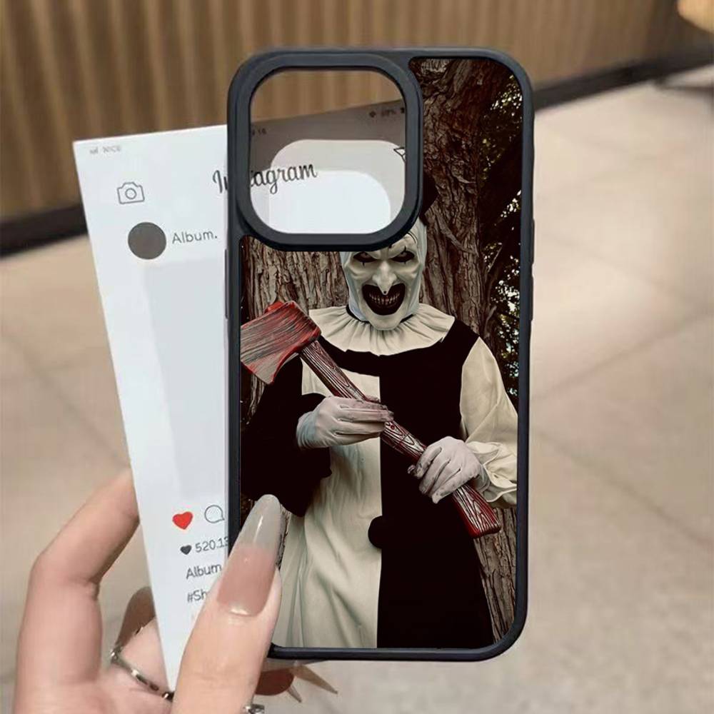 The-Clowns-horrors-T-Terrifier Black Silicone Hard Plastic Phone Case For Iphone 17 Air 16 15 14 13 12 11 Pro Max PC+TPU Cover