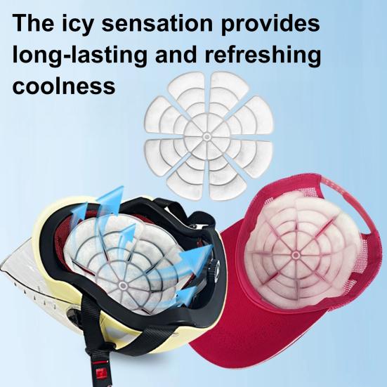 Охлаждающий гель для шапки, пакет со льдом, летний велошлем для езды на велосипеде, вставка для шапки, многоразовая подкладка для снятия жара, мигрени, снятия стресса, охлаждающая подкладка для головы, подкладка для шапки