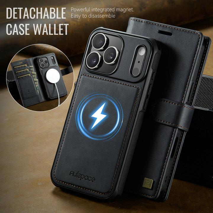 LUXURY Case for IPhone 18 Pro Max 5G 2026 2In1 Detachable Leather Wallet Holder Card Funda IPhone 18 Pro Magnetic Cover