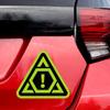 Reflective Sticker, Triangular Warning Reflective Sticker, PVC, Yellow/Green, 240° Wide Angle Reflection, 4.2 x