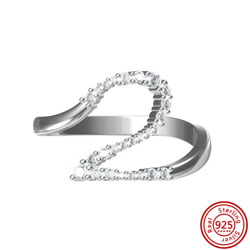 Красное Сердце Кольцо на Палец Сияющие Циркониевые Кольца Сверкающий Циркон Для Женщин 925 Стерлинговая медь Свадьба Помолвка Вечеринка Роскошные Подарки