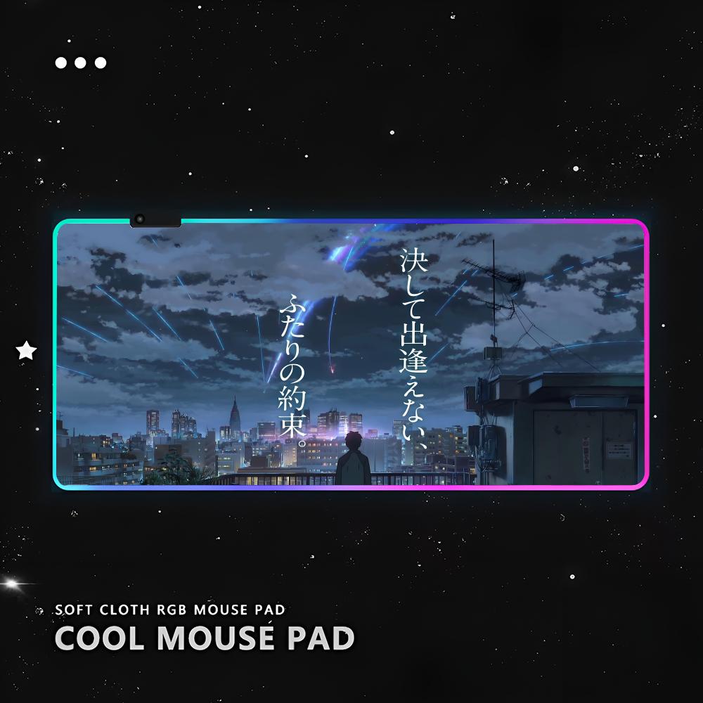 That Say Your Name Коврик для мыши RGB Игровой для ПК Клавиатура LED Светящийся коврик для мыши Коврики Резиновый Милый Мультяшный Игровой Компьютер csgo lol pubg
