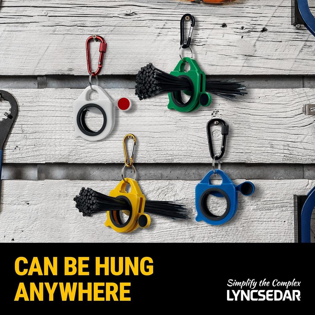 2-Pack Zip Tie Holder, White Cable Tie Holder, Heavy-duty Lockable Carabiner, Reble Zip Ties Holders for Tool Belt, Ziptie Holders Organizer Help