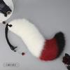 Plush White Kitsune Fox Ear Headband Tail Set Cosplay Anime Convention Costume Accessory
