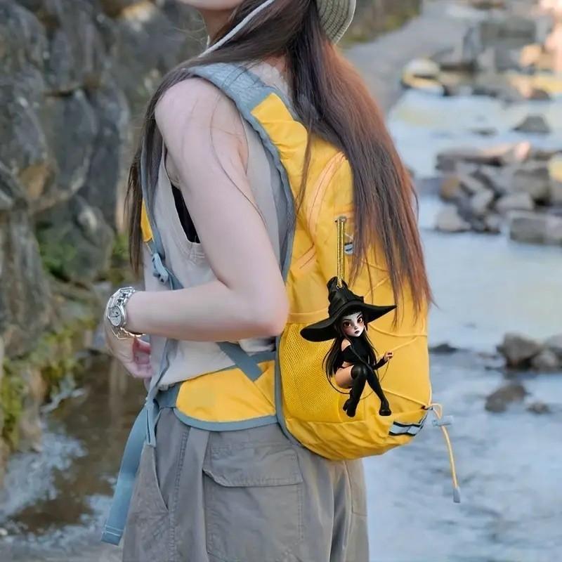 Witch Decoration Car Acrylic Halloween Pendant Cartoon Motif Vehicle Interior