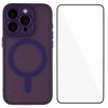 Для iPhone 12 Pro Max 6,7 дюйма Чехол Совместимый с MagSafe WANLONFENG Серия QB Чехол для телефона из ПК и ТПУ с защитной пленкой для экрана
